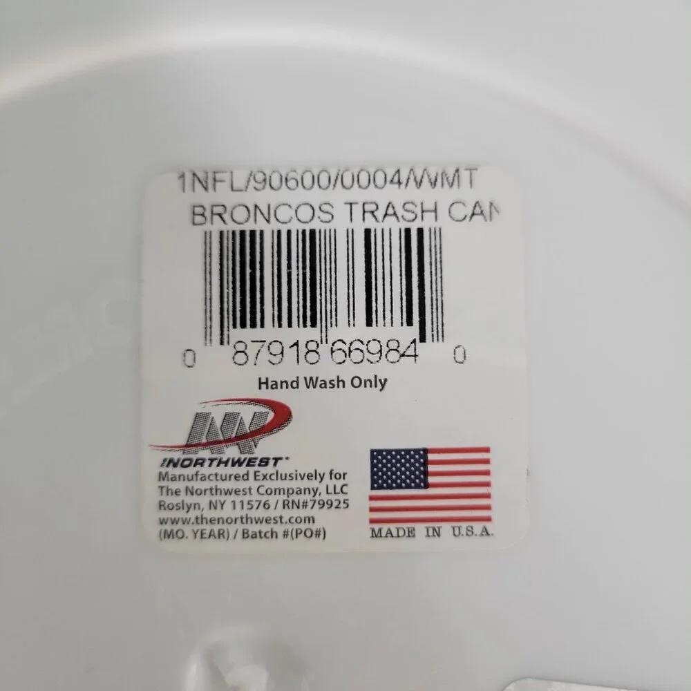 Vintage Denver Broncos NFL Plastic Thermo-Serv USA Trashcan NEW LOGO RARE RETRO